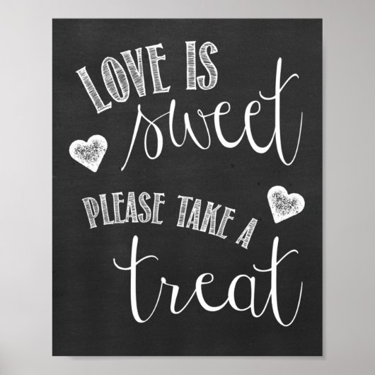 Dessert Table Chalkboard Wedding Poster (Vorne)