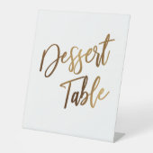 Dessert Table Simple Gold Handwriting Typografie Sockelschild (Vorderseite)