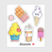 Dessert Time - Niedlicher Cartoon Sweet Leckereien Aufkleber (Blatt)