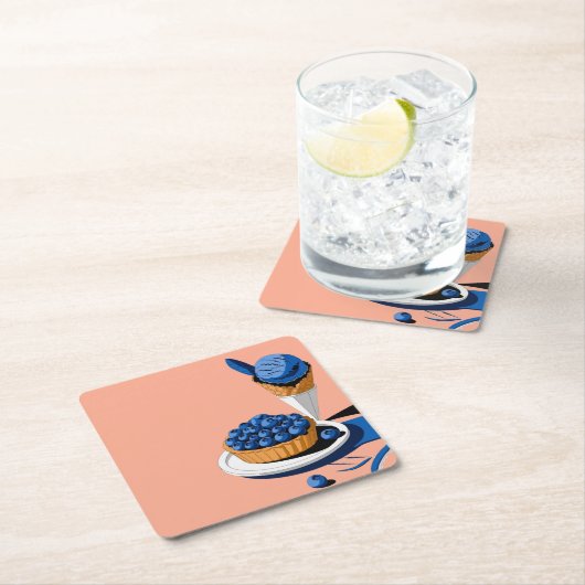 Dessertdekor Rechteckiger Pappuntersetzer (Vor Ort)