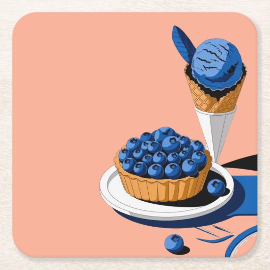 Dessertdekor Rechteckiger Pappuntersetzer (Vorderseite)