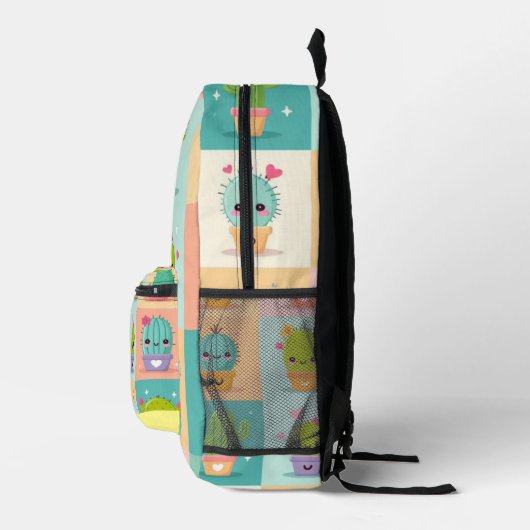 Dessertkaktus & Sukkulent Niedlich Kawaii Monogram Bedruckter Rucksack (Rechts)