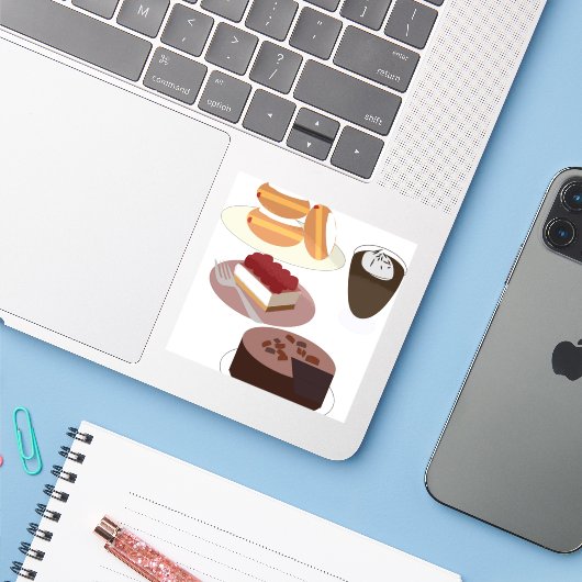 Desserts 01 aufkleber (Laptop mit iPhone)