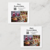 Desserts Bäckereirestaurant mit Namen und Text Quadratische Visitenkarte (Vorne/Hinten)