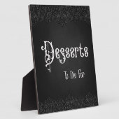 Desserts Black Lace Gothic Wedding Table Sign Fotoplatte (Seite)