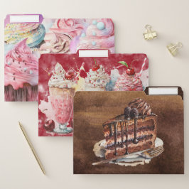 Desserts-Dateiordner Papiermappe