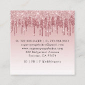 Desserts Konditorei Koch Bäcker Rose Gold Glitzer Quadratische Visitenkarte (Rückseite)