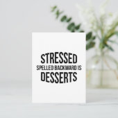 Desserts mit Stressbuchstaben Postkarte (Stehend Vorderseite)
