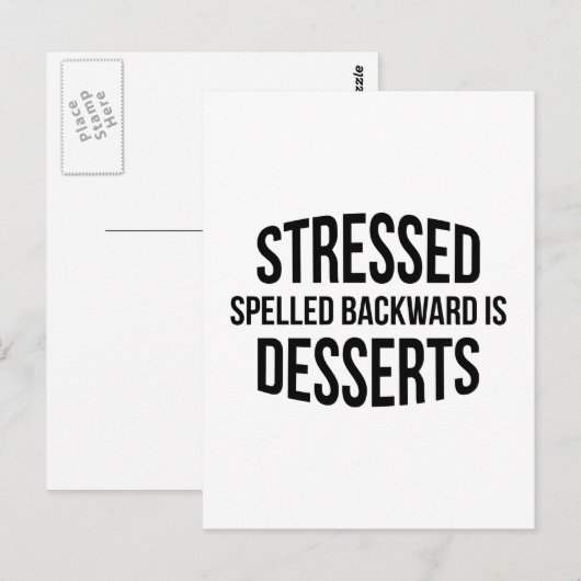 Desserts mit Stressbuchstaben Postkarte (Vorne/Hinten)