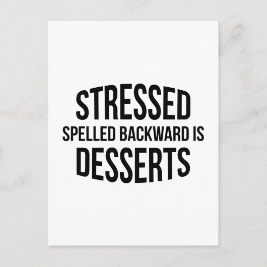 Desserts mit Stressbuchstaben Postkarte (Vorderseite)