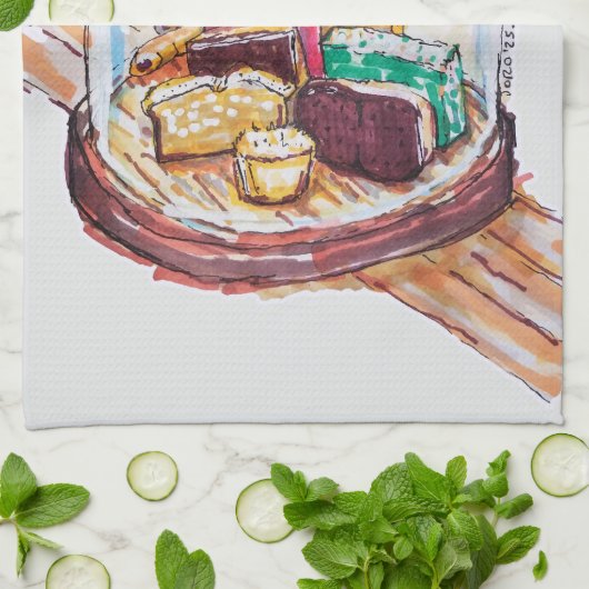 Desserts unter dem Glasdach Geschirrtuch (Gefaltet)