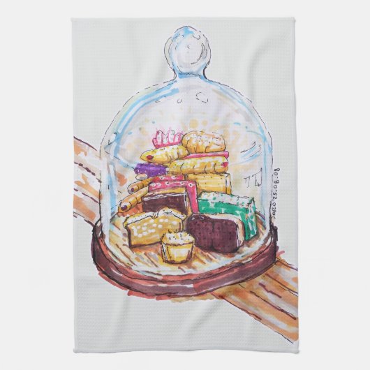 Desserts unter dem Glasdach Geschirrtuch (Vertikal)