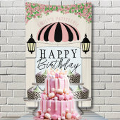 Desserttisch für ein glückliches Geburtstagsbanner Banner