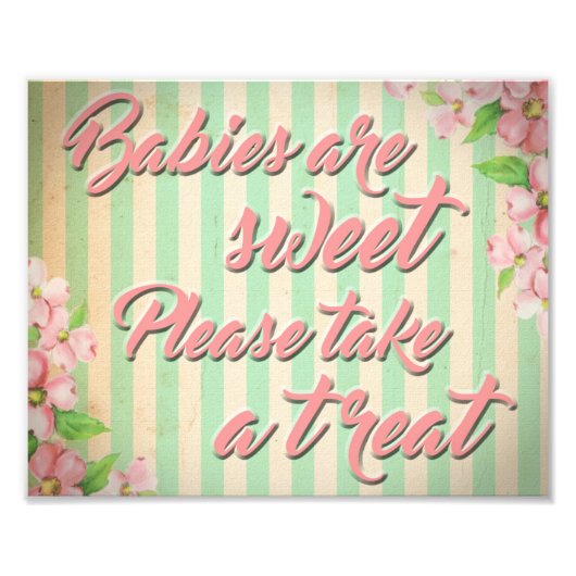 Desserttisch für Mädchenduschenschild. Fotodruck (Vorne)