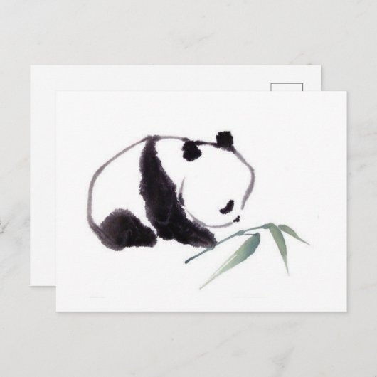 Dessin Panda Postkarte (Vorne/Hinten)