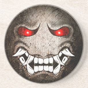 Dessous De Verre Aus Steinzeug Samurai-Emoji Vinta Getränkeuntersetzer