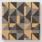 Dessous-de-Verre Carré en Grès Noir, Gris et Or Steinuntersetzer (Vorderseite)