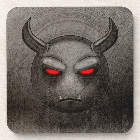 Dessous-de-verre Devilmoji Vintag Getränkeuntersetzer (Vorderseite)