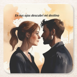 Destellos de Miradas: Ilustración en Acuarela que  Rechteckiger Pappuntersetzer