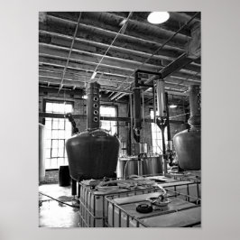 Destillation aus schwarzem und weißem Foto Poster