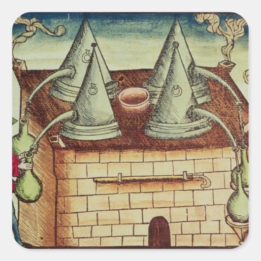Destillationsmethoden Quadratischer Aufkleber (Vorderseite)