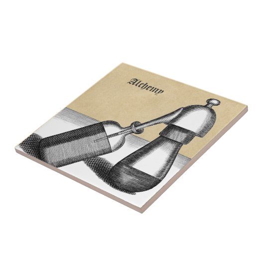 Destillierkolben-Flasche und Empfänger Fliese (Seite)