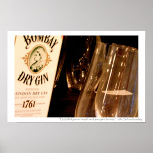 Destillierter Kornbrei und Wacholderbeeren Poster