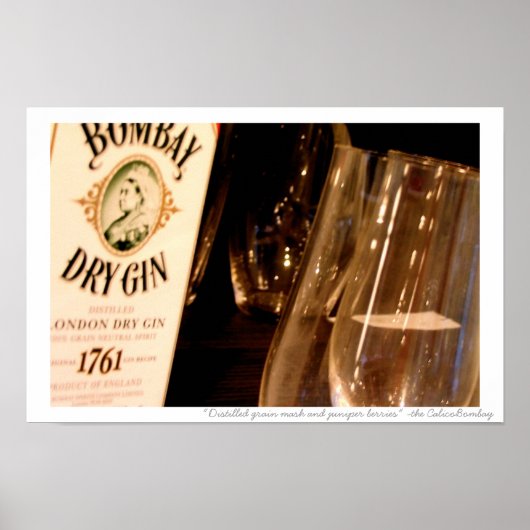 Destillierter Kornmais und Wacholderbeeren Poster (Vorne)