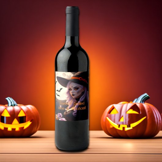 Destilliertes Halloween Weinetikett