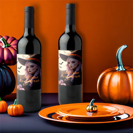 Destilliertes Halloween Weinetikett