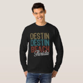 DESTIN BEACH Florida HIBISCUS & SCRIPT Dreifarbig T-Shirt (Vorne ganz)
