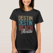 DESTIN BEACH Florida HIBISCUS & SCRIPT Three Tone T-Shirt (Vorderseite)