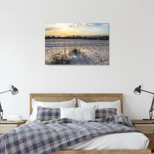 Destin Beach Florida Jetty Sunset Leinwand (Insitu (Schlafzimmer))