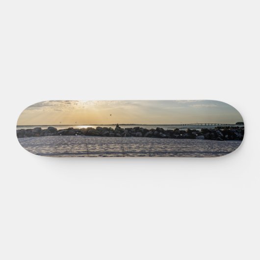 Destin Beach Florida Jetty Sunset Skateboard (Horizontal)
