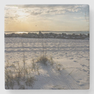 Destin Beach Florida Jetty Sunset Stone Untersetze Steinuntersetzer