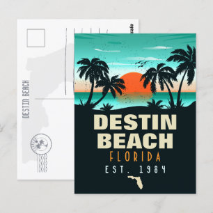 Destin Beach Florida Retro-Sonnenuntergang-Souveni Postkarte