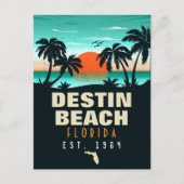 Destin Beach Florida Retro Sunset Souvenirs 60er Postkarte (Vorderseite)