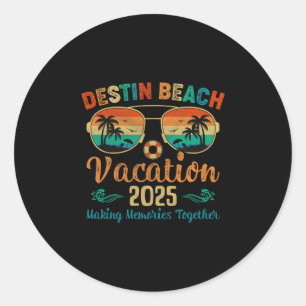 Destin Beach Florida Urlaub 2025 Freunde Familie Runder Aufkleber