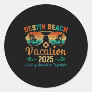 Destin Beach Florida Vacation 2025 Friends Family Runder Aufkleber