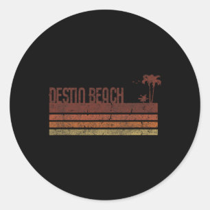 Destin Beach Florida Vintage 70er 80er Urlaub Männ Runder Aufkleber