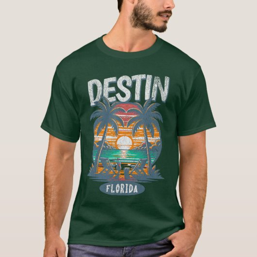 Destin Beach Florida Vintager Frühlingsaufenthalt T-Shirt (Vorderseite)