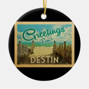 Destin Beach Vintage Travel Keramik Ornament