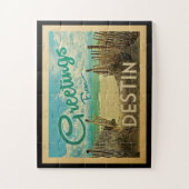 Destin Beach Vintage Travel Puzzle (Vertikal)