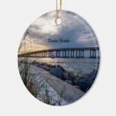 Destin East Pass Sunset Circle Ornament (Links)