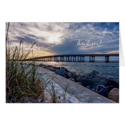 Destin East Pass Sunset Danke Karte (Vorderseite (Horizontal))