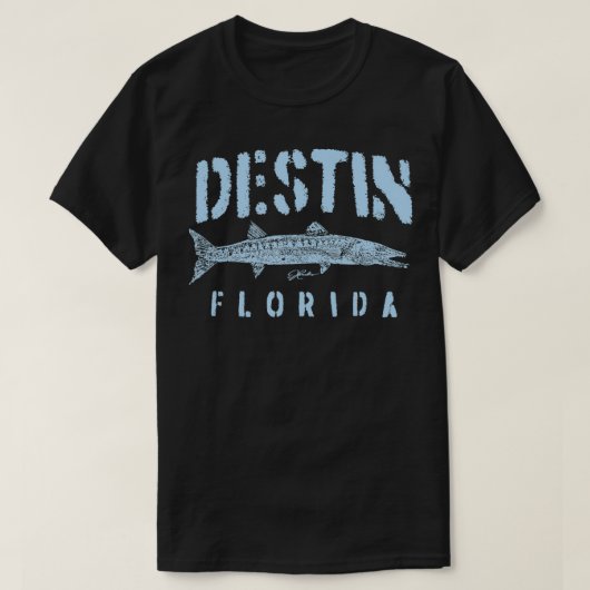 Destin FL Great Barracuda gestört T-Shirt (Design vorne)