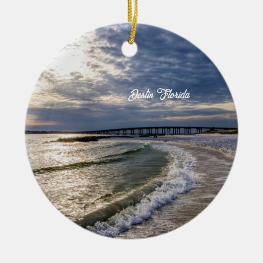 Destin Florida Abend Waves Circle Ornament (Vorne)