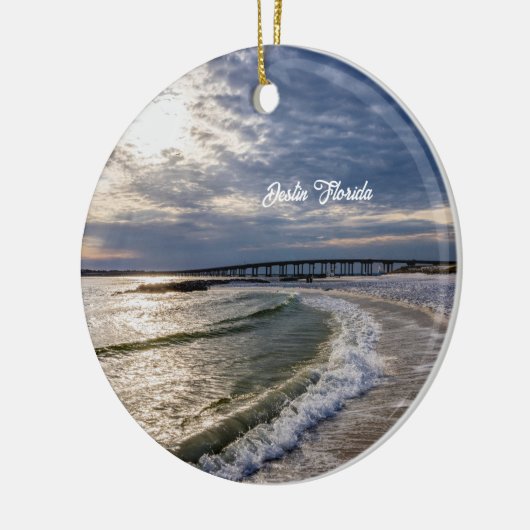 Destin Florida Abend Waves Circle Ornament (Links)