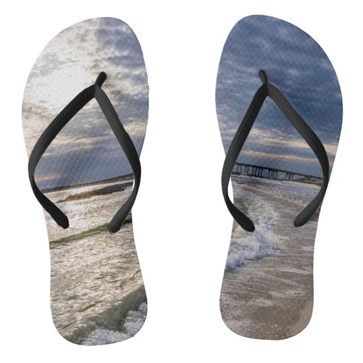 Destin Florida Abend Waves Flip Flops Badesandalen (Fußbett)