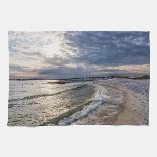 Destin Florida Abend Waves Küchentücher (Horizontal)